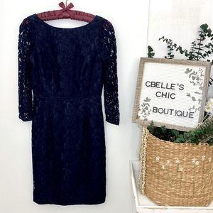 J.Crew Navy Lace Sheath Dress Sz 0